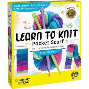 Creativity for Kids Learn to Knit Pocket Scarf - DIY Knitting Kit for Beginners